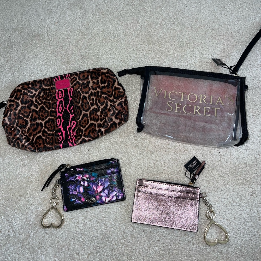 Victoria’s Secret Makeup Bags keychain Credit Card Case & Coin Wallet Never Used
